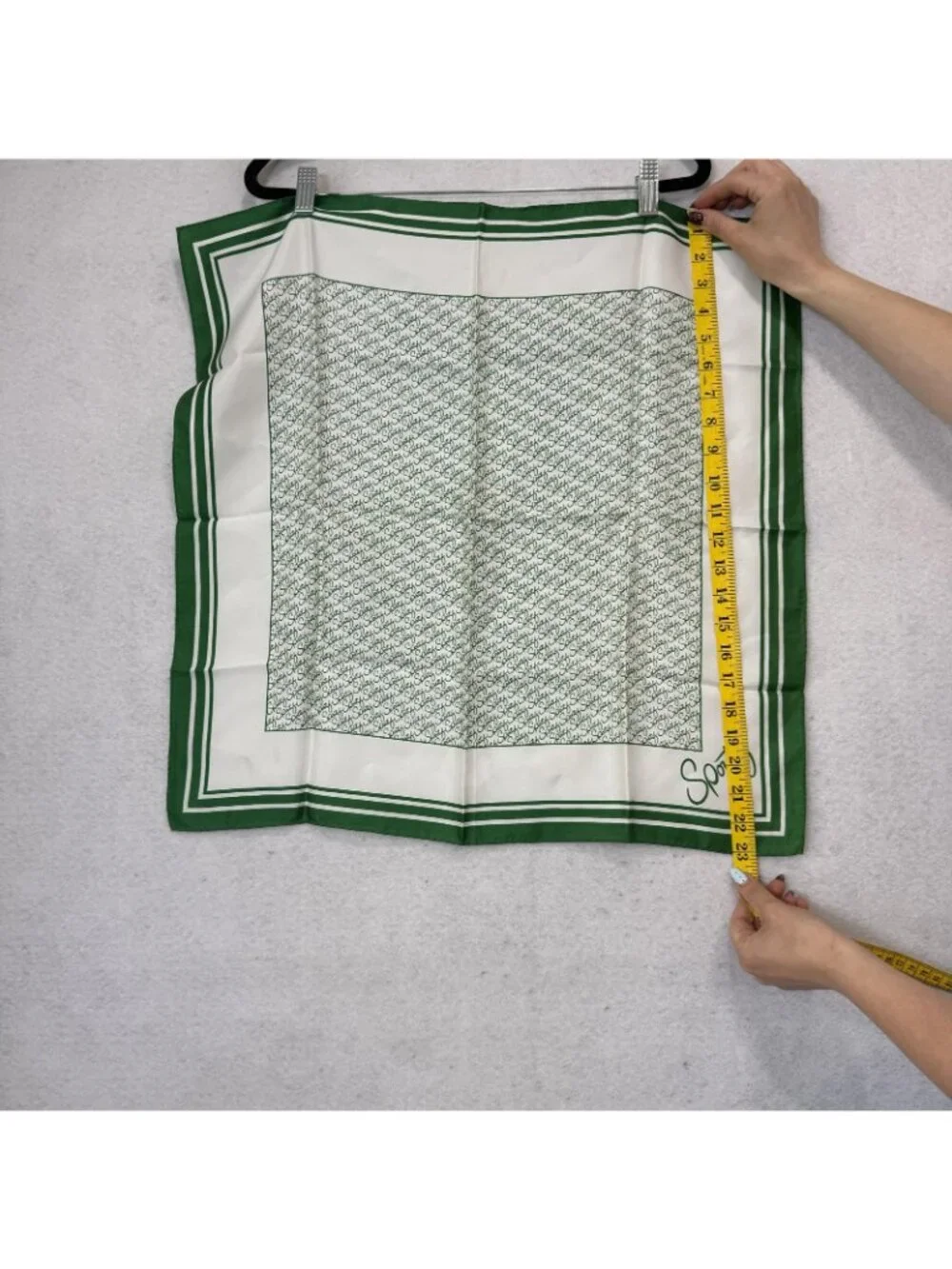 Sportif Scarf Womens OneSize Green Satin Avon Logo Square Neck Wrap Bandana